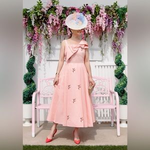 EUC LK Bennett Jolene Pink Midi Dress - Size 4 (UK8)